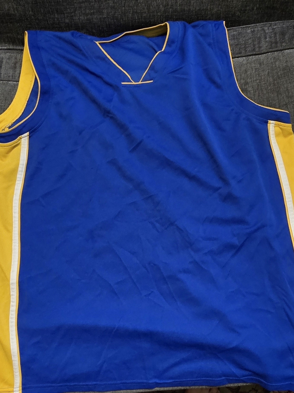 Men's Athletic Blue & Yellow Tank Top
